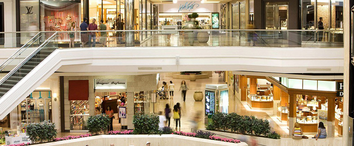interior photo of two-story shopping mall
